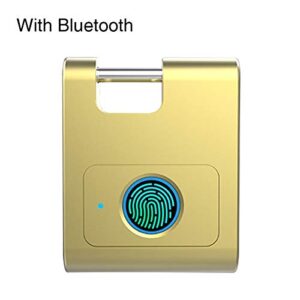 UNKN Mini Waterproof Bluetooth Schoolbag Padlock, Fingerprint Smart Electronic Lock, Suitable for Backpacks, Lockers, Travel Bags, Etc. (Color : Rose Gold)