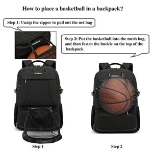 CoolBELL Laptop Backpack 15.6 Inches Bags Multi-functional Travel Lunch Backpack with Insulated Compartment / USB Port Water-resistant Hiking Basketball Backpack for Business Work Men Women(Black)