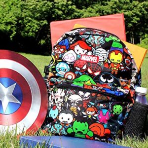 Marvel Kawaii Avengers Boys Girls 16″ School Backpack (One Size, Black/Multi)